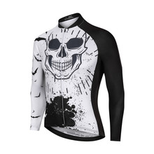 Men's Summer Long Sleeve Cycling Jersey Funny Skull Mountain MTB Road Tops Bicycle Bike Team Club Clothes Sports Wear Customized 2024 - buy cheap