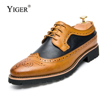 Yisha sapatos masculinos de renda, novos sapatos masculinos de amarrar em cores mistas vermelho/amarelo 0077 2024 - compre barato