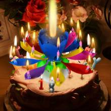 1 шт. Волшебная музыкальная свеча лотоса популярная ротационная свеча Лотос свет для дня рождения оптовая/розничная продажа 2024 - купить недорого