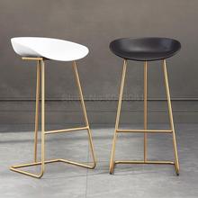 Nordic bar stool wrought iron creative simple bar chair cafe gold bar stool front high stool 2024 - buy cheap