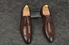 Sapatos masculinos de couro, feitos à mão, para trabalho, negócios, escritório, italiano, novo, com renda, sapatos de ponta fina 2024 - compre barato