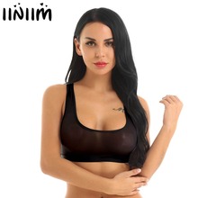 Iiniim-camisa sexy feminina ultra fina, roupa de dança transparente para mulheres, vestuário de festa sexy, top racpara noite 2024 - compre barato