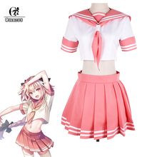 Disfraz de ROLECOS, disfraz del destino Apocrypha, uniforme Astolfo, uniforme de escuela FGO, color rosa, para mujer 2024 - compra barato