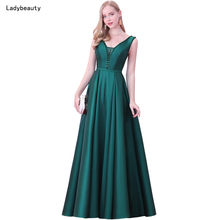 Ladybeauty  New V-Neck Beads Backless  A Line Long Evening Dress Party Elegant Vestido De Festa Fast Shipping Prom Gowns 2024 - buy cheap
