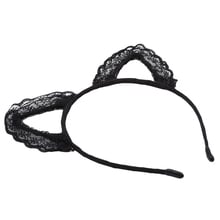 Sexy Black Lace Cat Ear Hairbands For Women Head Party Halloween Girls Hairband Headwear Hair Accessories 2024 - buy cheap