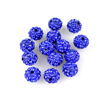 Cuentas espaciadoras de arcilla de cristal para hacer joyas, abalorios de bolas de discoteca de color azul real, 10mm, 100 unids/lote, cuentas artesanales para hacer joyas 2024 - compra barato