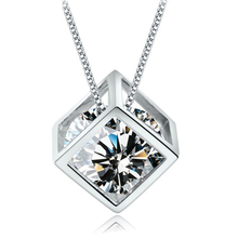 Utimtree elegante colares pingentes para jóias de casamento moda cristal austríaco quadrado gargantilha colar de declaração feminino presente 2024 - compre barato