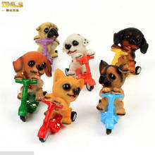 DMLS Resin Cute Skating Dog Artware Lifelike Pup Figurines Doll Desktop Decor Birthday Gift 1 Piece Free Shipping 2024 - buy cheap