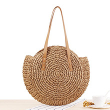 Round Straw Bags Women Summer Rattan Bag Handmade Woven Beach Cross Body Bag Circle Bohemia Handbag Bali 2024 - buy cheap