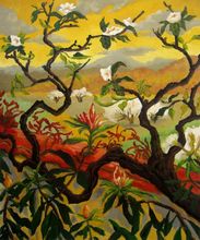 Ilustraciones decorativas pintura al óleo de árbol japonés lienzo Paisaje artístico Paul Elie Ranson alta calidad pintado a mano 2024 - compra barato