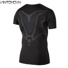 2018 Men Workout GYM Fitness Tops Tee Sport Run Yoga Train Male Quick Dry Compression Exercise Muslce Bodybuilding T Shirt UX58 2024 - купить недорого