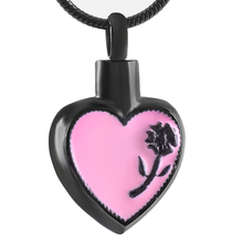 IJD9378 flor en mi corazón, joyería de recuerdo de cremación de acero inoxidable, collar de urna para cenizas funerarias de loud One 2024 - compra barato