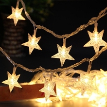 Lámpara decorativa de estrella, 10M, 20M, 30M, 50M, 220V, decoración para Navidad, fiesta de boda, guirnaldas de luces LED 2024 - compra barato