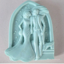 Valentine's Day  DIY The bride and groom modelling silicon soap mold  wedding decoration mold Handmade soap mold 2024 - buy cheap