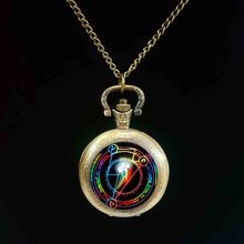 Arco-íris traço arcano círculo minha amizade é magia mlp inspirado vidro cabochon dome relógio de bolso 2024 - compre barato