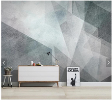 Papel de parede 3d geométrico personalizado, murais abstratos para sala de estar, quarto, sofá, plano de fundo, decoração de casa, papel de parede 2024 - compre barato