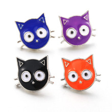 10pcs/lot New Cat Snap Jewelry 12mm Snap Buttons With Rhinestone Charm Button Fit Snap Bracelets Bangles for women 2024 - buy cheap