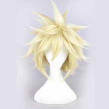 Final Fantasy VII Cloud Strife-pelucas de pelo sintético liso para Cosplay, pelo liso de capas, rubio corto, Fluffy, FF7 + gorro para peluca 2024 - compra barato
