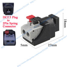 Conector fêmea dc para câmera de segurança, 50 peças cctv dc 5.5x2.5mm dc jack de mola conector de pressão fêmea para sistema de câmera de segurança para luz de tira de led 2024 - compre barato