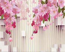 Обои beibehang для детской комнаты, настенные наклейки на заказ, обои с цветами лилии, украшение для дома, фоновые настенные 3D-обои 2024 - купить недорого