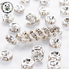 Pandahall-Cuentas de diamante de cristal, espaciador de latón, 6/7/8mm, grado A, para piezas de joyería, 500 Uds. 2024 - compra barato