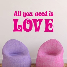 Pegatinas románticas de vinilo para pared de letras palabras artísticas "All You Need Is Love", calcomanías de pared para decoración de dormitorio y hogar 2024 - compra barato