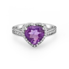 Gem's Ballet 2.17Ct Heart Shape Natural Amethyst Gemstone Wedding Solid Ring 925 Sterling Silver Fine Jewelry For Women 2024 - buy cheap