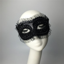 Máscaras de Cosplay para mujer, maquillaje para chica, sombrerería de fiesta, máscara de reina de encaje Sexy negra, máscara de disfraces de Halloween, B-9524 2024 - compra barato