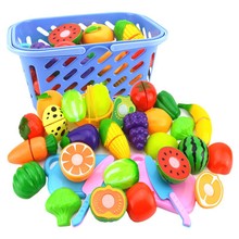 Brinquedos de cozinha para crianças, 4-18 peças, brinquedo em miniatura para cortar frutas, vegetais, comida 2024 - compre barato