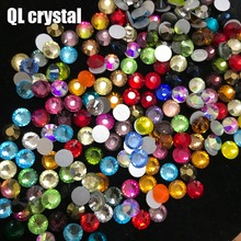 mix color Glue on Glitter Flatback Glass Crystal Non Hot fix rhinestone For Gymnastics Clothes Shoes 3D Nail Art Decoration 2024 - buy cheap