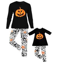 Conjunto de roupa combinar natal, pijama feminino e infantil, conjunto de roupas estampa de abóbora para dormir 2024 - compre barato