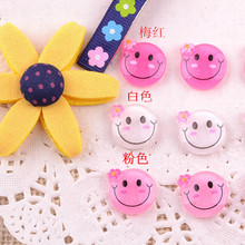 100pcs/lot hot sell smile doll Resin Cabochon Flat Back Girls Hair Bow Center Making Boys Crafts DIY 15mm 2024 - buy cheap