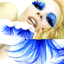 Stage exaggeration drama stage masquerade ball party exaggerated blue feathers false eyelashes 2024 - buy cheap