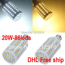 DHL Free shipping E27 5050 led corn bulb light led lamp 20W 1650LM 86LED warm cool for home livingroom 50pcs/lot. 2024 - buy cheap