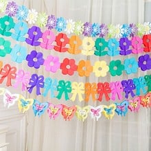 3M DIY Paper Flags Garland Floral Bunting Banners Kids Birthday/Wedding Party Decoration Supplies Child's Room Decor  5ZSH766 2024 - buy cheap