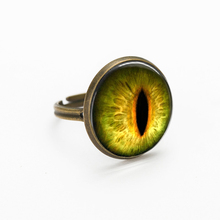 Винтажное кольцо в виде глаза Дракона, Круглые Стеклянные Кабошоны, открытые Регулируемые кольца для женщин, ювелирные изделия, подарки 2024 - купить недорого