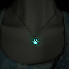 3 Color Glow In The Dark Necklace For Women Chokers Cat Dog Paw Pendants & Necklaces Punk Mens Necklace Jewelry 2024 - buy cheap