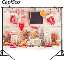 Capisco Photo Backdrops Christmas Tree Sledge gloves lemon Wooden Wall Sock Kid Photo Backgrounds Photocall Photo Studio 2024 - buy cheap