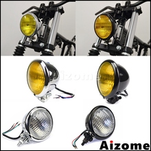 Farol e4 para motocicleta, lâmpada de 3/4 ", vintage, para harley, honda, yamaha, bmw sportster, road king bobber, chopper, scrâmbar, personalizado 2024 - compre barato