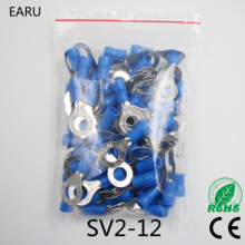 RV2-12 Blue Ring insulated terminal 100PCS/Pack suit 1.5-2.5mm cable Crimp Terminal Cable Wire Connector RV2.5-12 RV 2024 - buy cheap