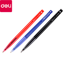 Bolígrafo de prensa automática Deli 6506, 60 uds., 0,7mm, bolígrafo rojo y negro para escritura de oficina, suministros escolares de oficina 2024 - compra barato