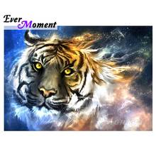 Ever Moment-pintura de diamante 5D DIY, bordado de Tigre, Animal brillante, Mosaico, Decoración del hogar, ASF1647 2024 - compra barato