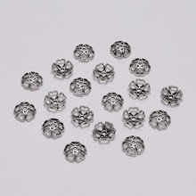 50pcs/Lot Peach Heart Beads Caps  Hollow Flower Loose Sparer Apart End Bead Caps For DIY Jewelry Making Findingds 2024 - buy cheap