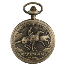 Reloj de bolsillo con diseño de final nacional para hombre y mujer, pulsera de cuarzo grande con colgante, estilo Retro, modelo Rodeo 2024 - compra barato