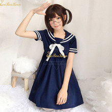Disfraz de Lolita de Sailor para niñas, bonito uniforme de estudiantes de la Marina, Vestido corto de verano, disfraz de Anime para Halloween 2024 - compra barato