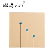 Wallpad-Panel de interruptor de cristal dorado de lujo, 3 bandas, 2 vías, 110 ~ 250V, interruptor de luz de pared con pantalla táctil LED 2024 - compra barato
