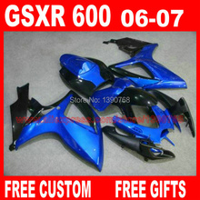 Livre personalizar kit carenagem para 06 07 suzuki k6 gsxr 600 750 azul preto carenagens conjunto gsx-r600 2006 GSX-R750 2007 hv71 2024 - compre barato