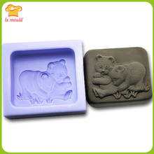 Animal square bear diy order soap mold handmade soap mold silicone mold 2024 - buy cheap