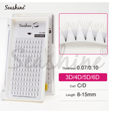 Seashine Wholesale price Volume 3D-6D Eyelash Extensions Short Stem Handmade Synthetic Hair Russian Volume Lashes Premade Fans 2024 - buy cheap