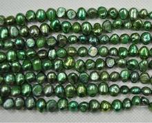 Perla suelta al por mayor, joyería Natural de AAA7-8 MM, cuentas barrocas de alta calidad, Color verde profundo, joyería con perlas de agua dulce 2024 - compra barato